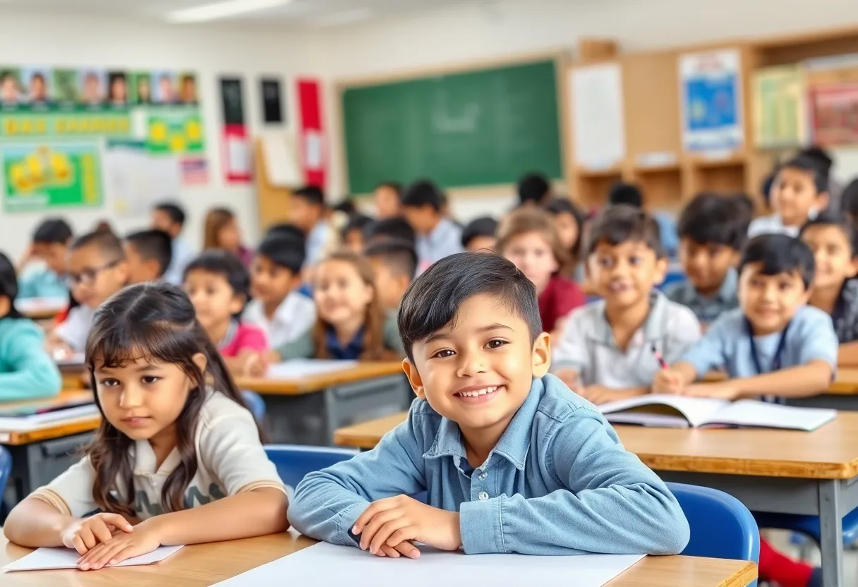 Students engaged in learning in a Baltimore County classroom