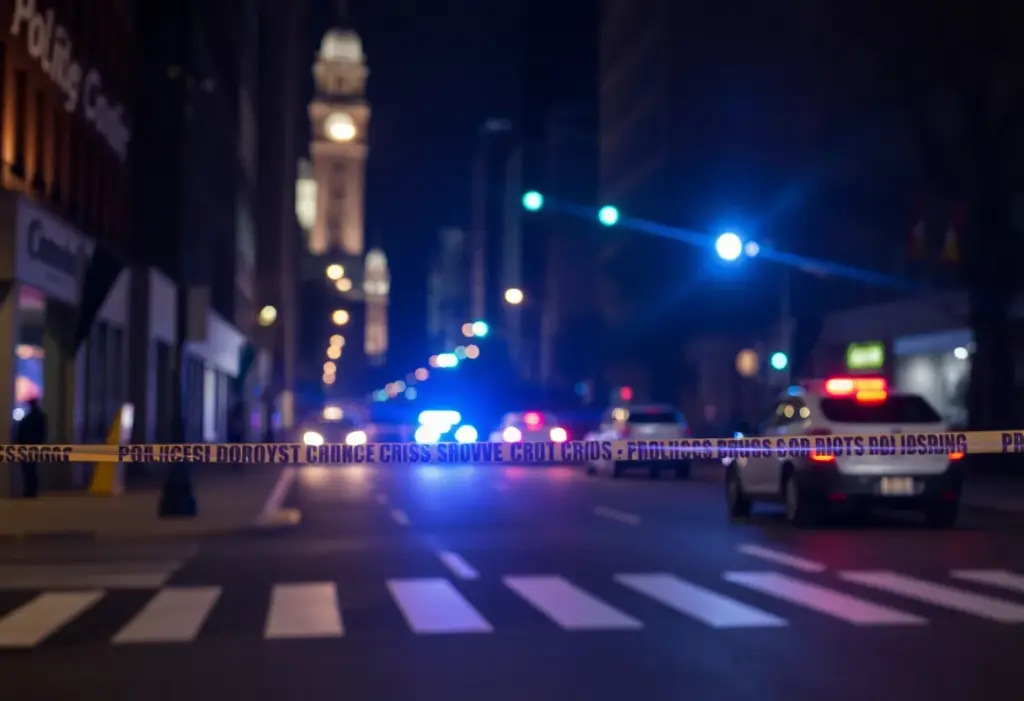 Police tape marking a crime scene in Baltimore