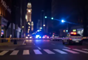 Police tape marking a crime scene in Baltimore