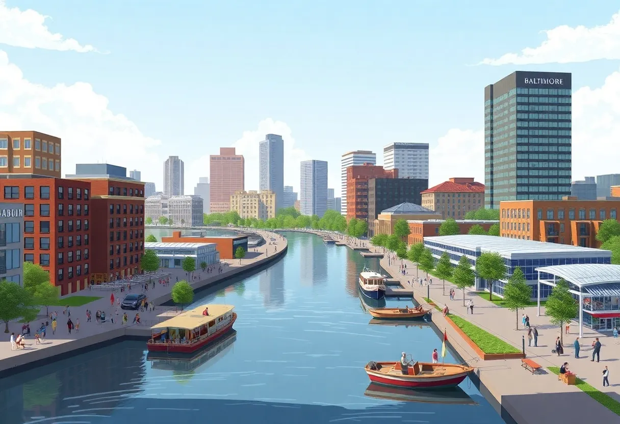 Illustration of the proposed redevelopment at Baltimore's Inner Harbor