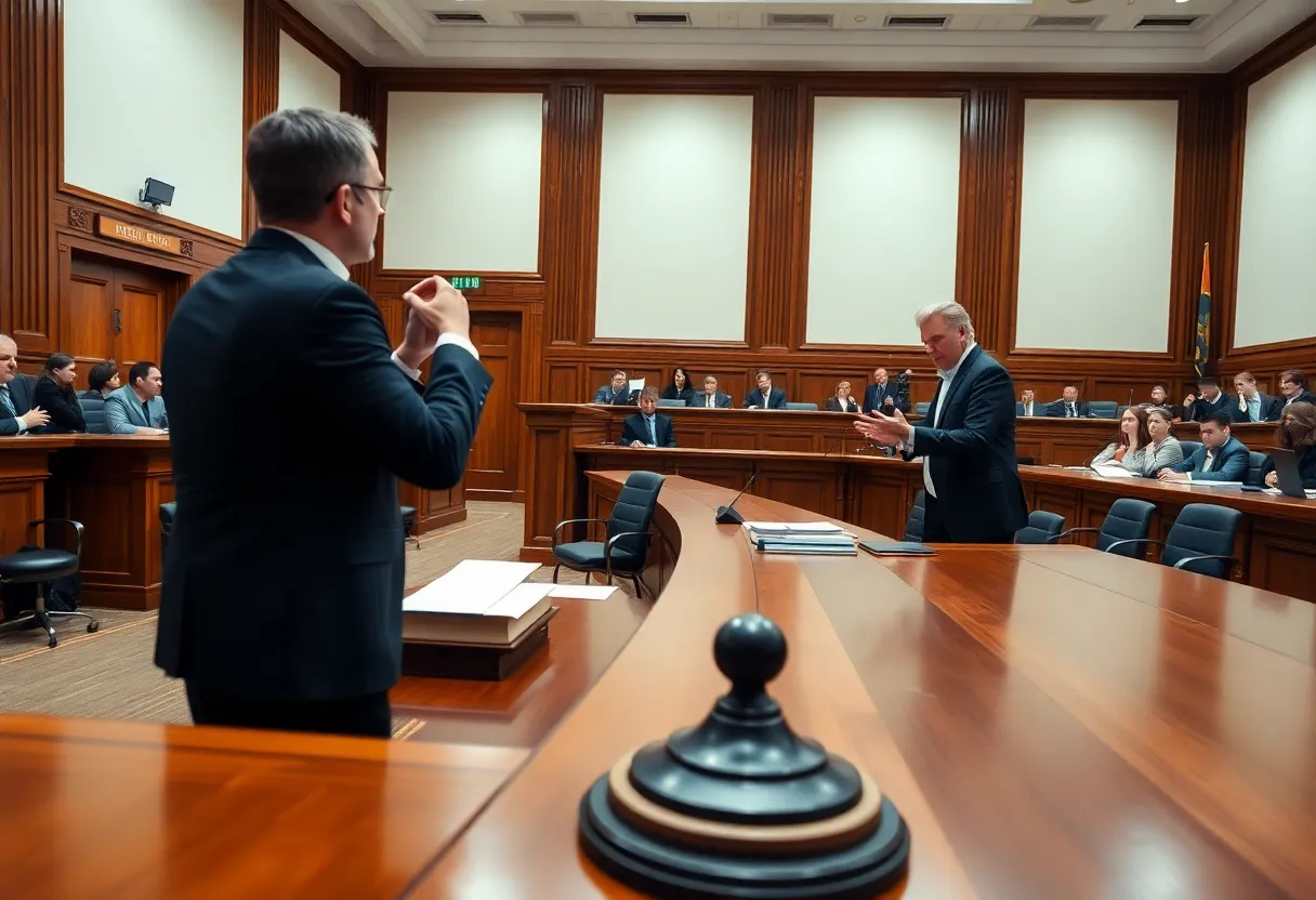 Courtroom scene related to the Baltimore lawsuit against fintech company Dave Inc.
