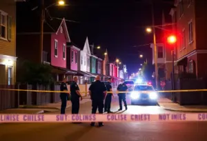 Police investigating a shooting scene in Baltimore