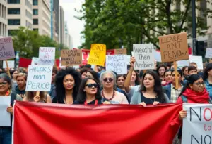 Protesters demonstrating against ICE in Baltimore