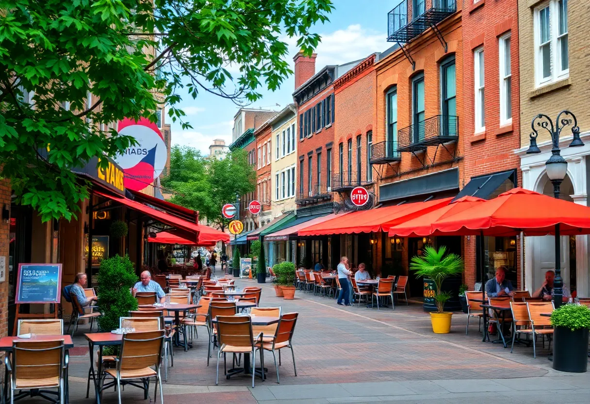 Outdoor dining in Baltimore showcasing diverse restaurant options