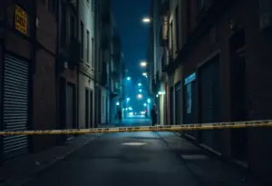 Alley in Baltimore where a shooting incident occurred