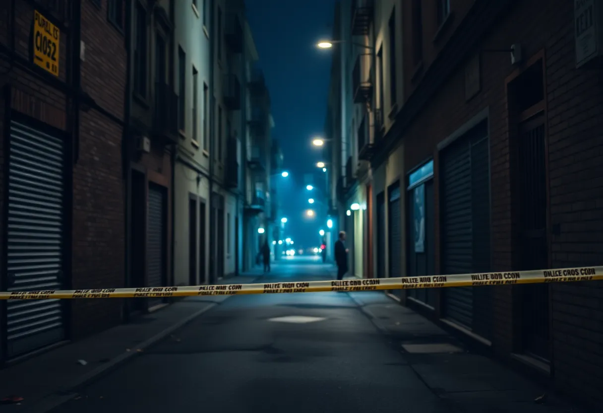 Alley in Baltimore where a shooting incident occurred