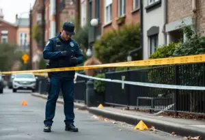 Police investigating a shooting scene in Baltimore