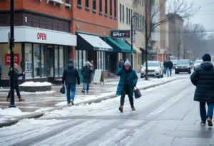 Winter weather transition in Baltimore with rain turning to snow