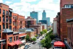 Aerial view of Baltimore showcasing urban development and neighborhoods.