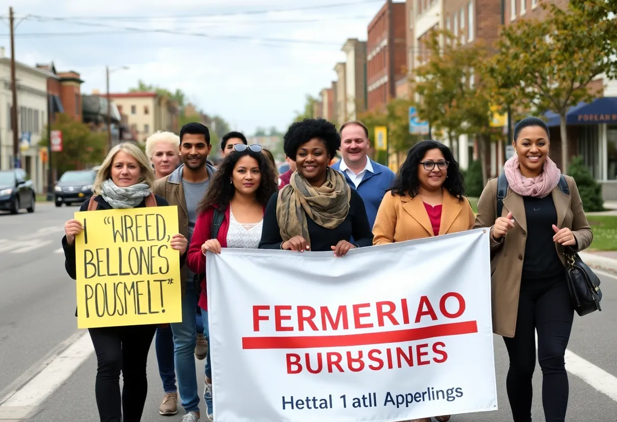 Residents participating in a community walk in Catonsville.
