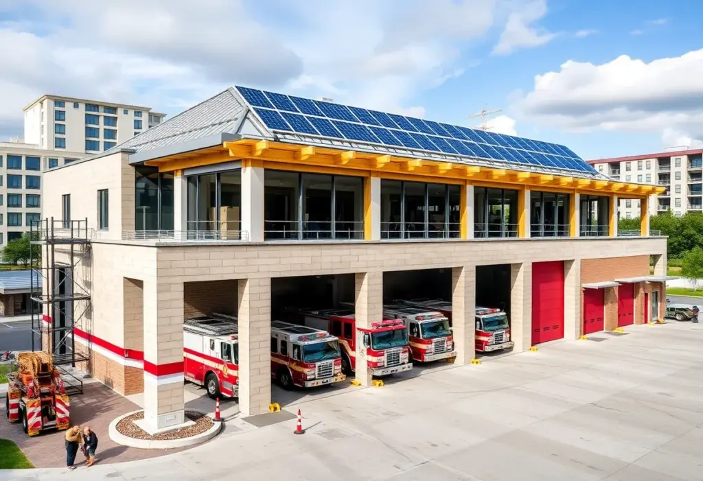 Construction of the new fire station in Catonsville, Maryland