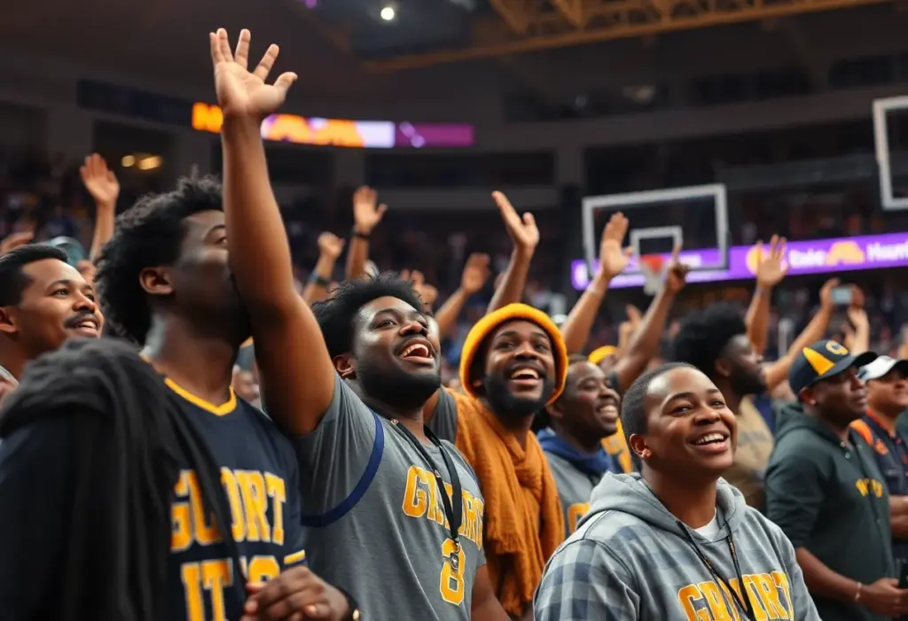 Fans celebrating at the CIAA Basketball Championship
