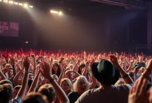 Crowd enjoying a live concert at a country music event