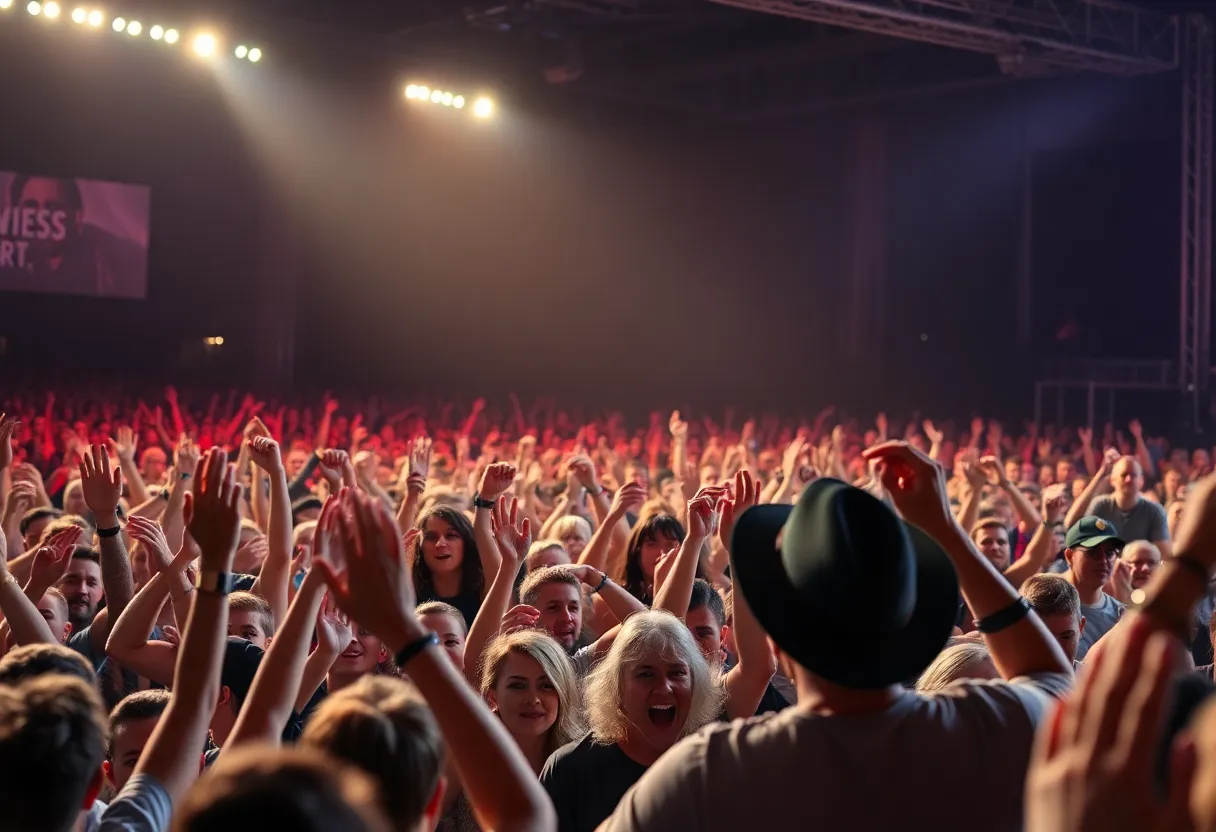 Crowd enjoying a live concert at a country music event