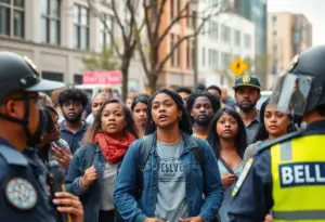 Concerned residents discussing ICE operations in Annapolis