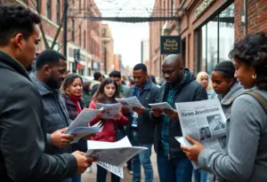 People in Baltimore discussing news and community issues