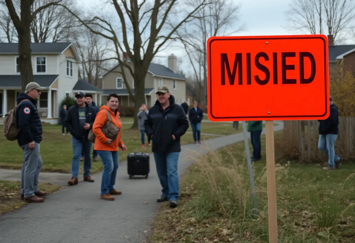 Volunteers searching in Loch Raven for a missing person.