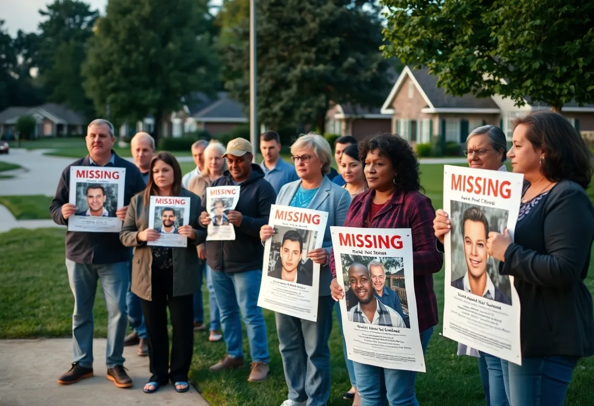 Community members showing support for missing persons cases.