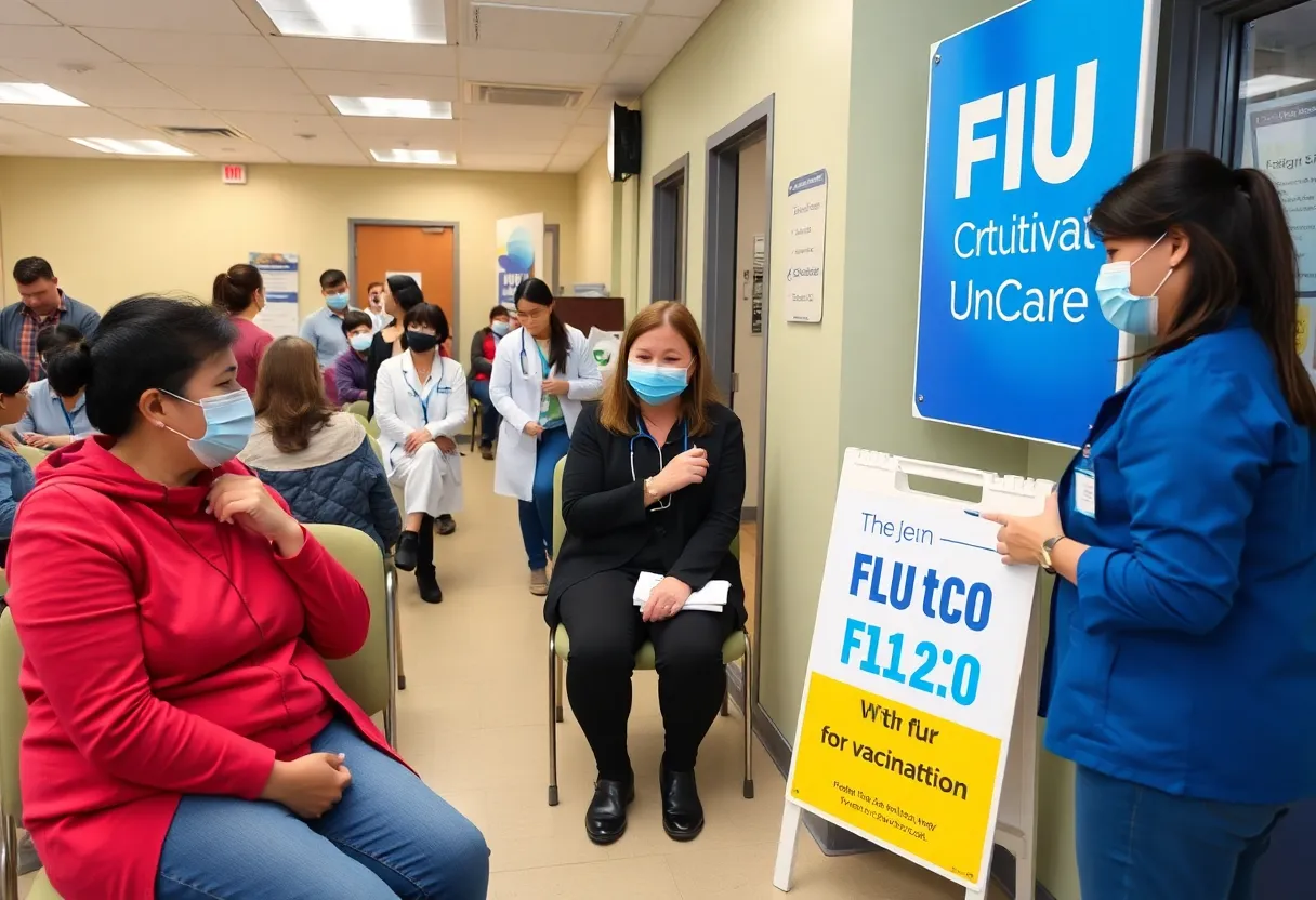 Patients receiving flu treatment at a Concentra Urgent Care center