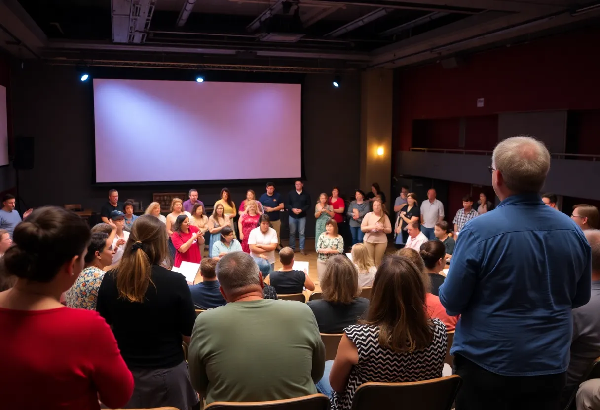A colorful collage of theater performances and events in the DMV area, highlighting local talent and community engagement.