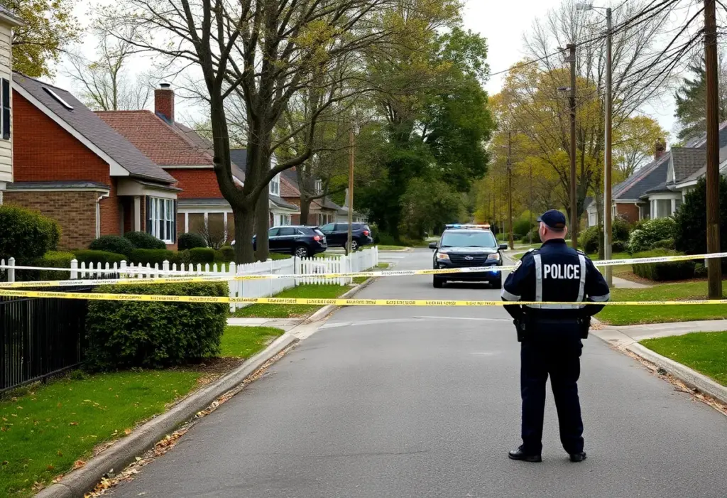Investigation scene following a double stabbing in Owings Mills, Maryland