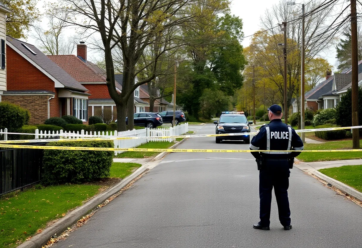 Investigation scene following a double stabbing in Owings Mills, Maryland