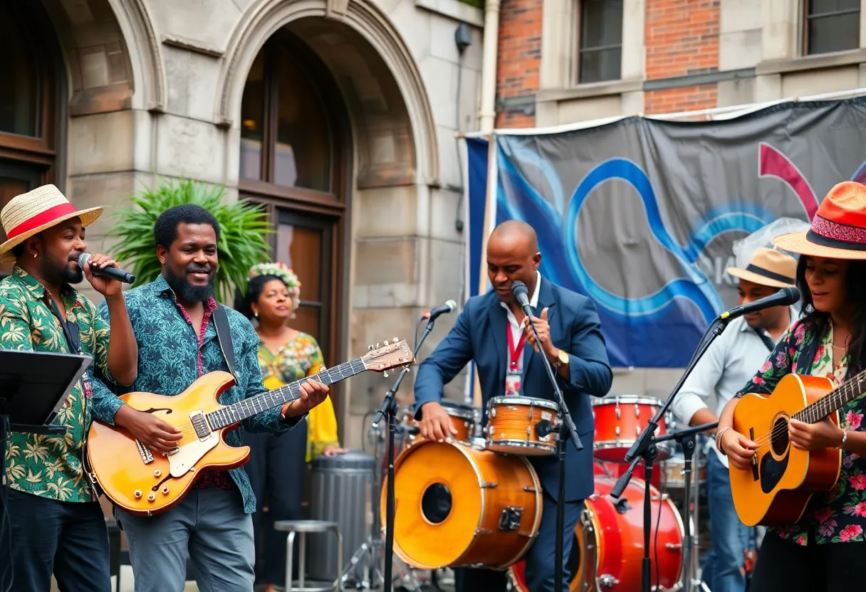 Musical performance by Downtown Tumbao in Baltimore