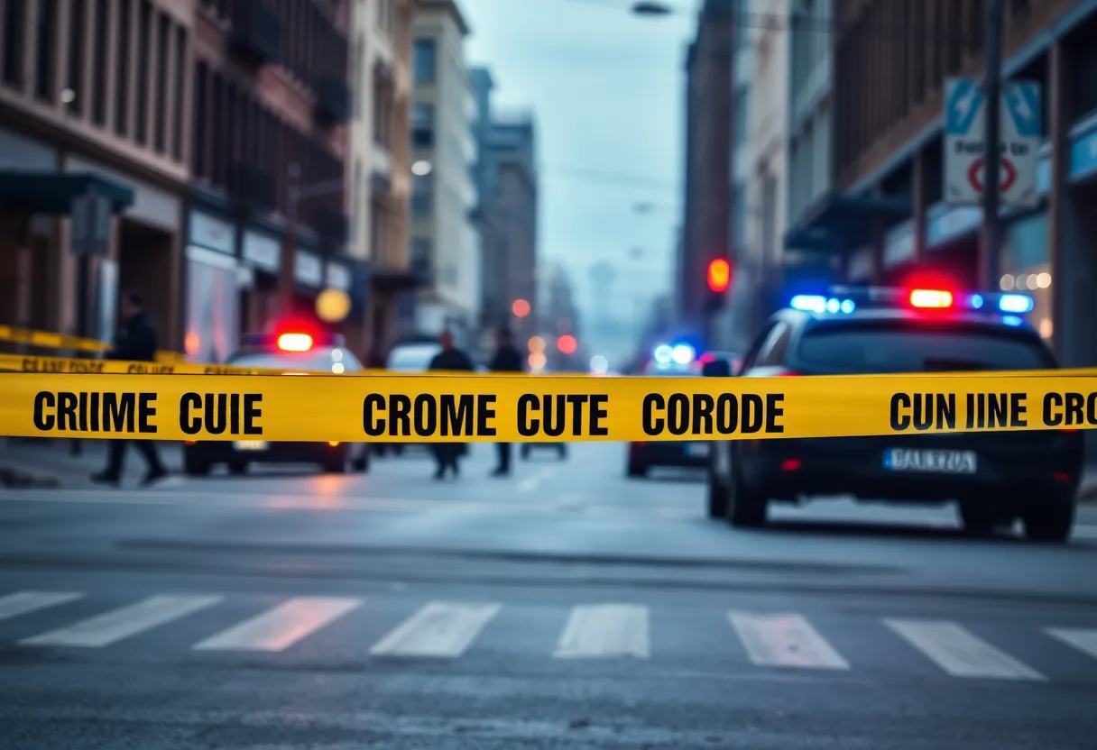 Police at a crime scene in Dundalk with crime scene tape