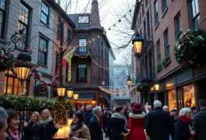 People enjoying the Edgar Allan Poe birthday celebration in Baltimore