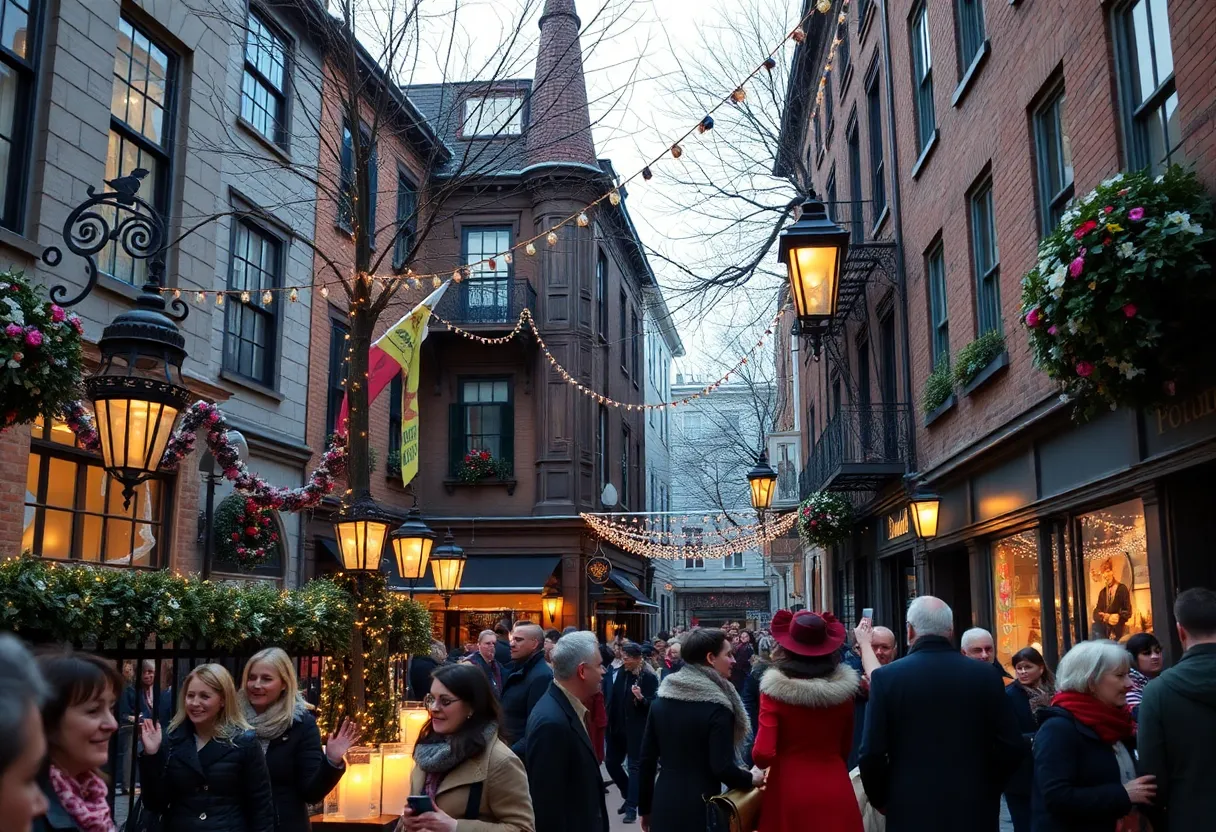 People enjoying the Edgar Allan Poe birthday celebration in Baltimore
