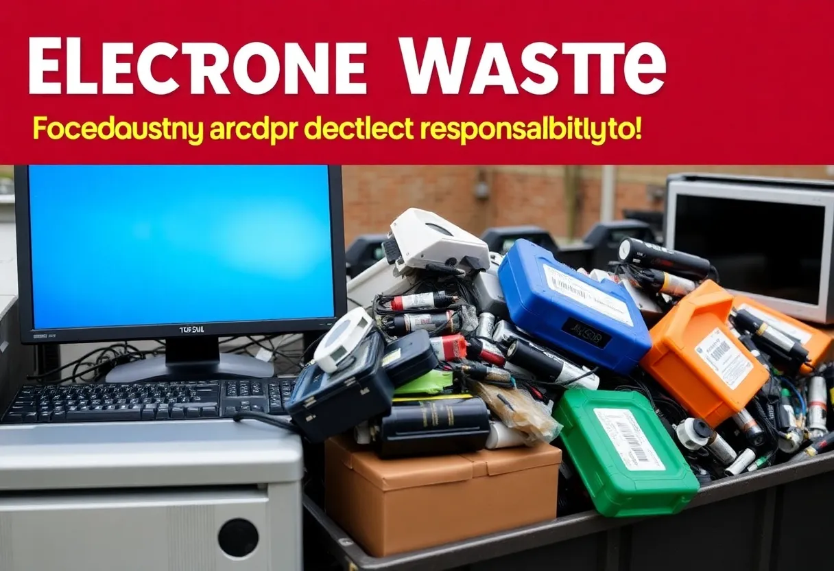 Collection of electronic waste for recycling in Towson, Maryland