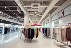 Closed women's clothing boutique with sale signs
