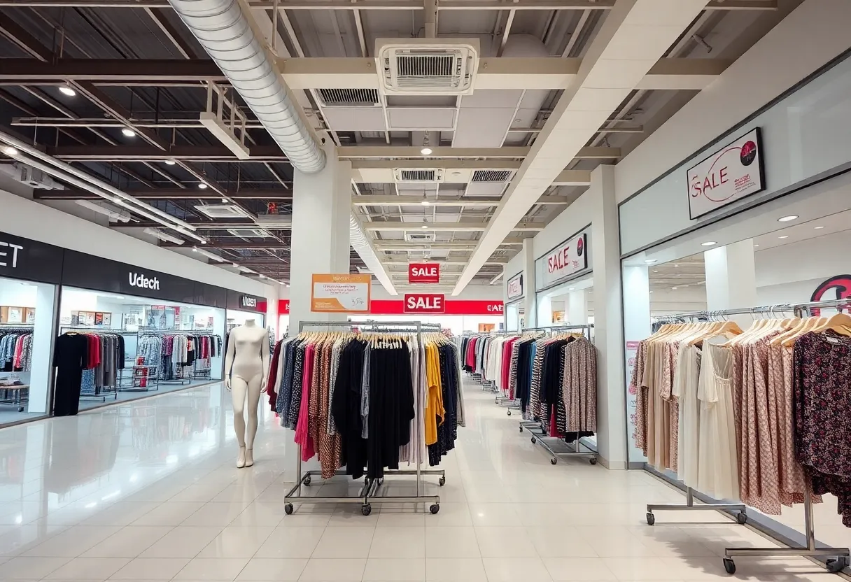 Closed women's clothing boutique with sale signs