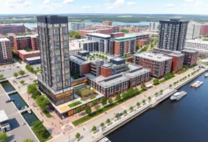Conceptual image of the Harborplace redevelopment project in Baltimore