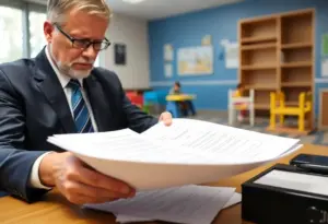 Government Official Reviewing Child Care Funds