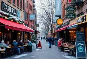 Outdoor dining scene during Howard County's Winter Restaurant and Craft Beverages Week.