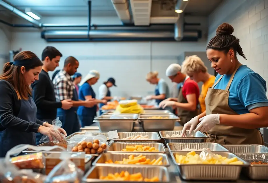 Volunteers packaging food at Hungry Heart program in Timonium