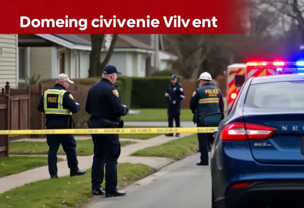 Police and emergency responders at a stabbing scene in Indiana Borough