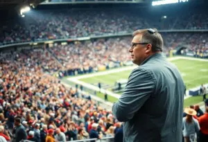 Football coach on the sidelines during a game
