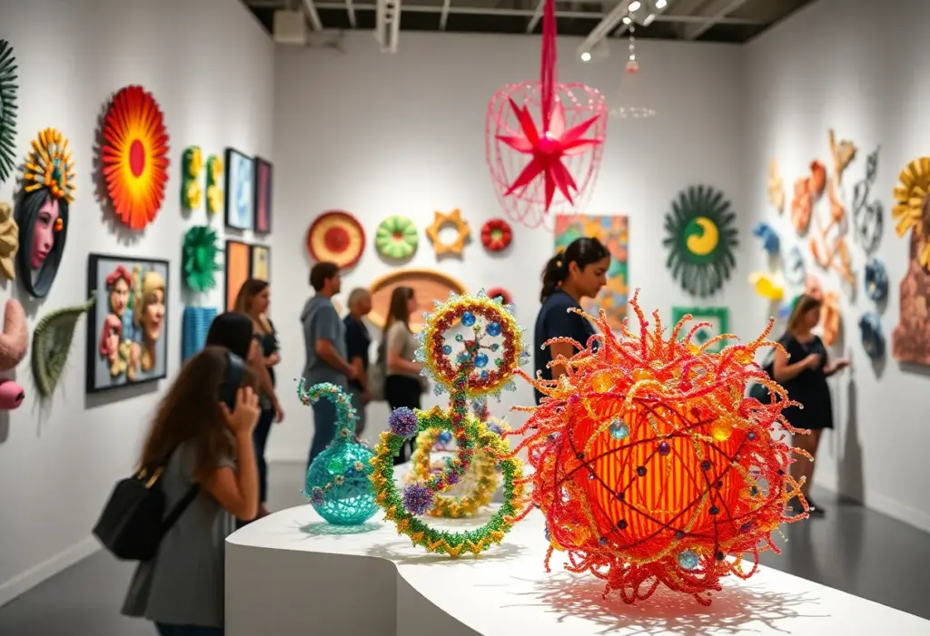 Gallery walk featuring artworks by Joyce J. Scott