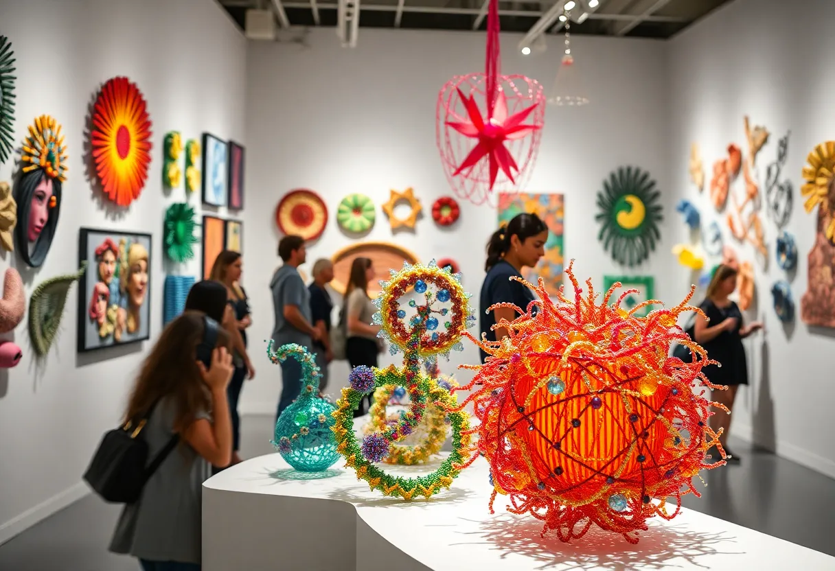 Gallery walk featuring artworks by Joyce J. Scott