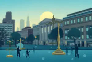 Illustration representing justice and transparency in Baltimore's legal system.