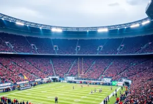 Football press conference with players discussing rumors