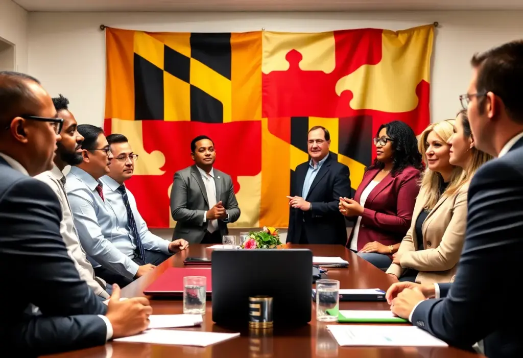 Professionals discussing Maryland Chamber of Commerce legislative priorities