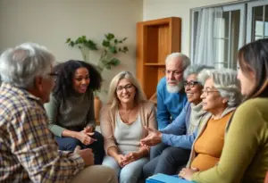 Community members discussing new housing laws in Maryland