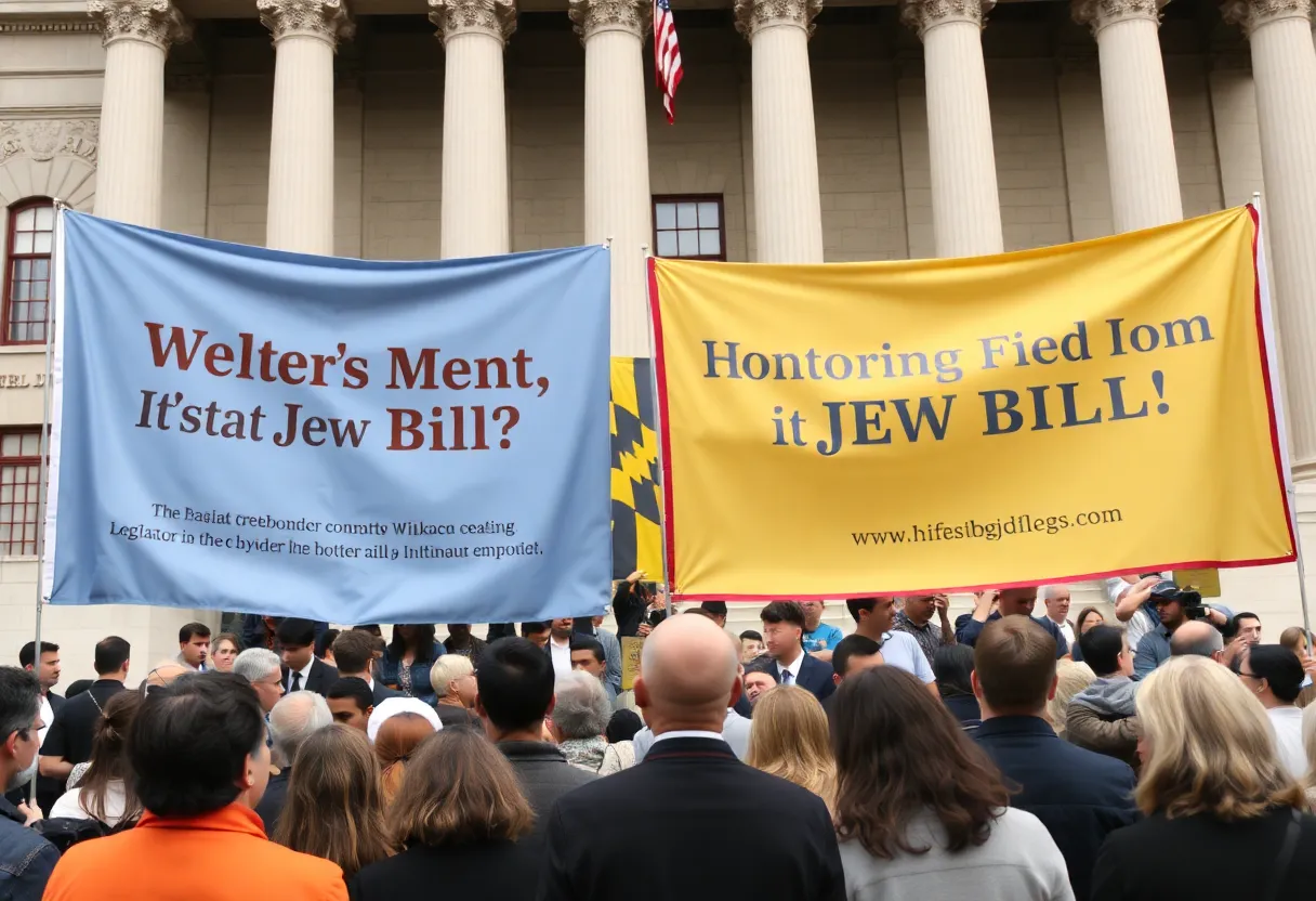 People celebrating the 200th anniversary of the Jew Bill in Maryland.
