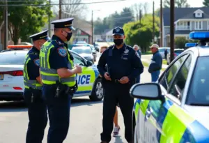 Police officers engaging with community members in Maryland