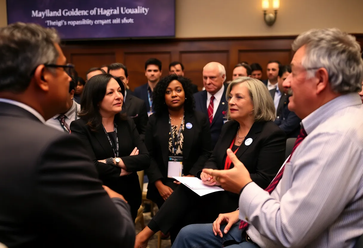 Maryland lawmakers discussing legislative priorities at an event