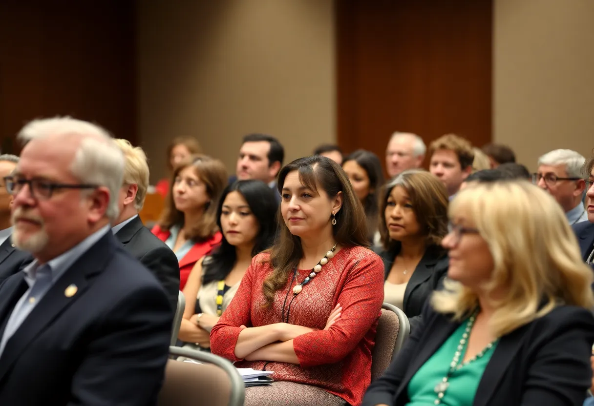 Citizens engaged in a discussion about redistricting at a public hearing in Maryland