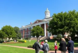 Exterior view of the Maryland State House during the legislative session